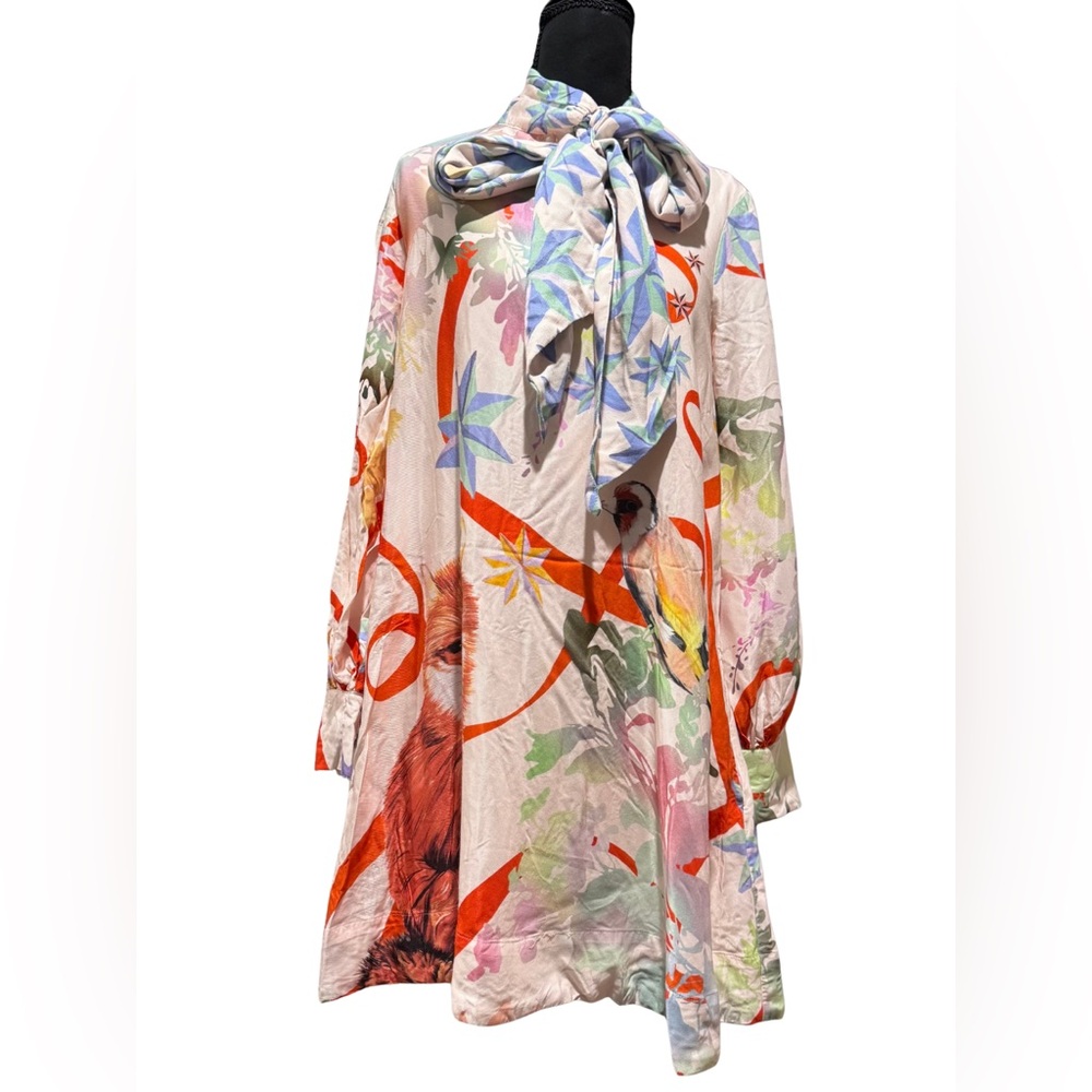 Maeve Anthropologie Tie Neck Mini Dress | XXS - Picture 2 of 12